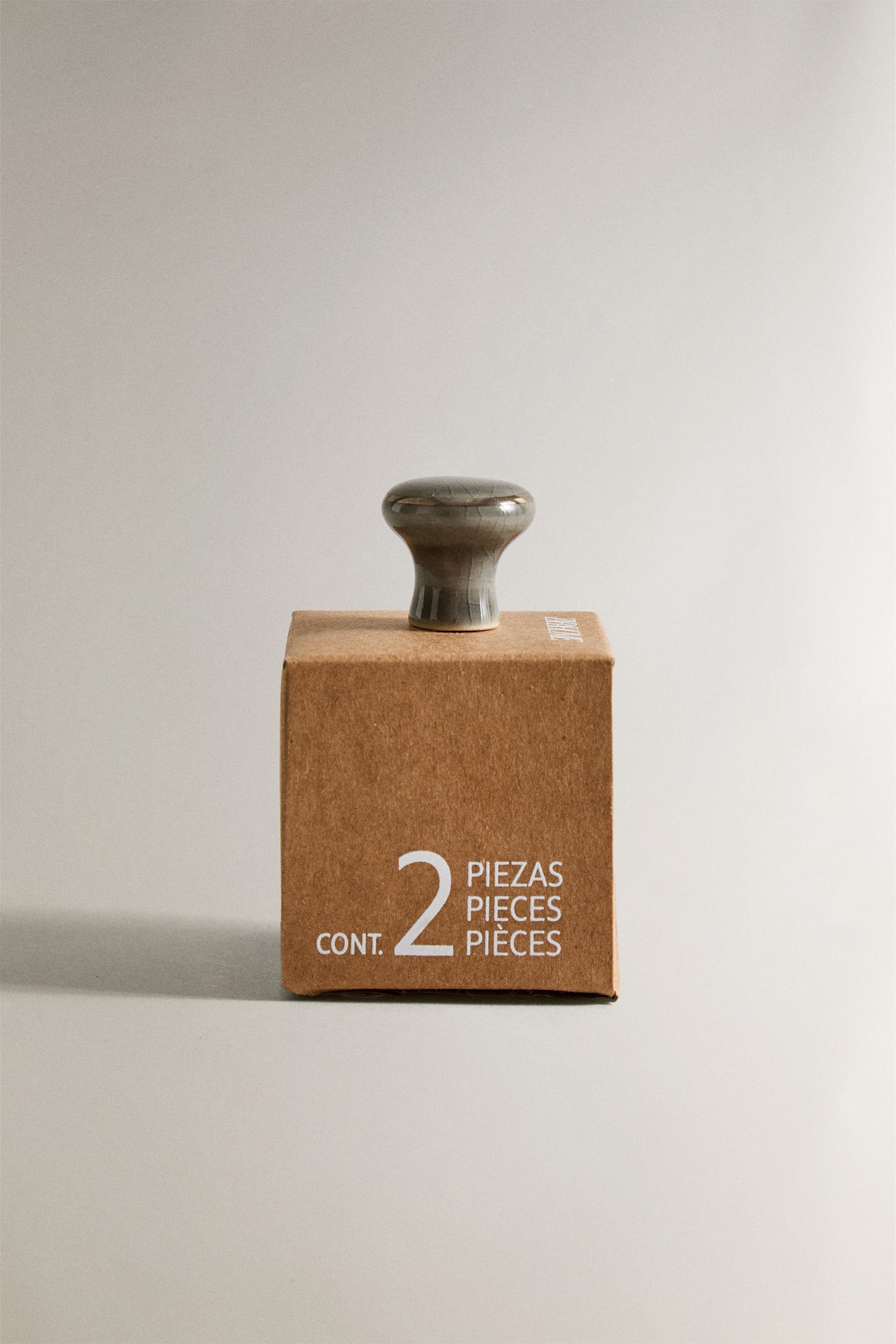 SET OF CRACKLED CERAMIC HANDLES (SET OF 2)